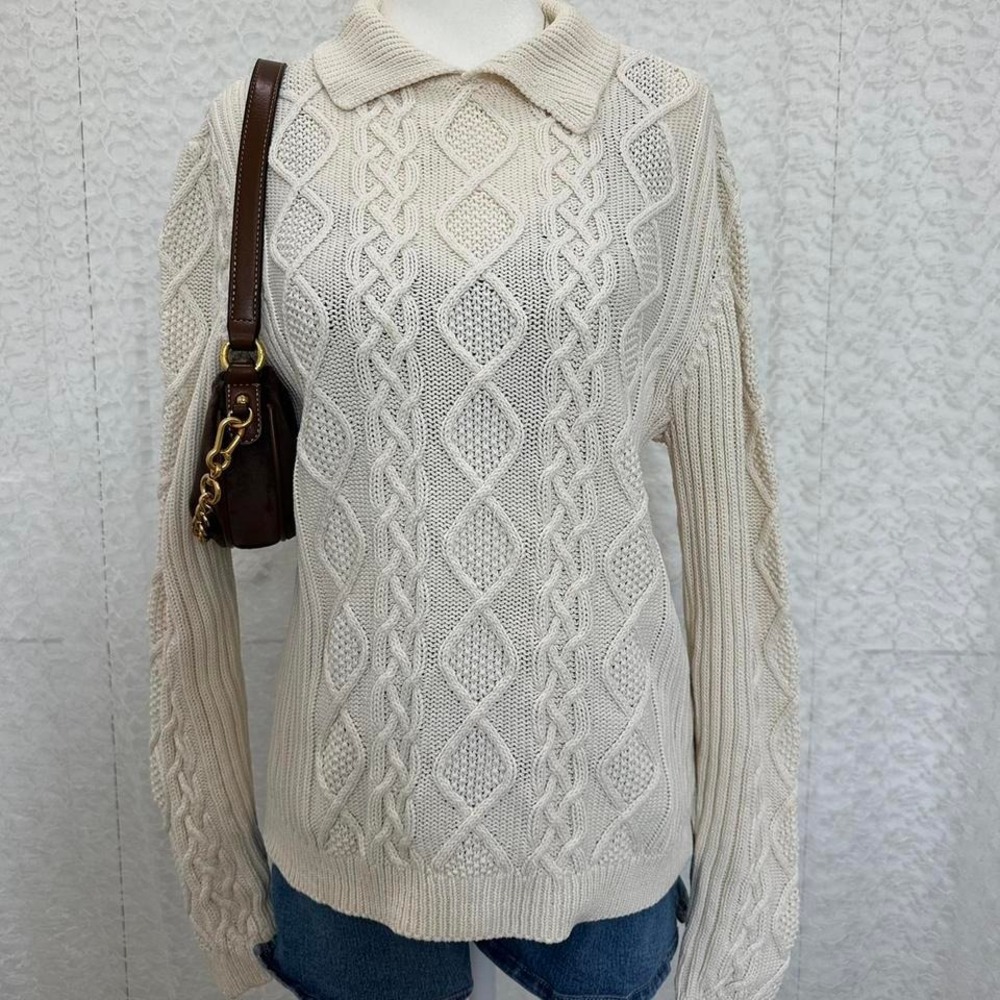 Cream cable knit sweater